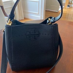Tory Burch McGraw Mini Bucket Bag Black